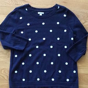 Women’s navy polka dot sweater Lg